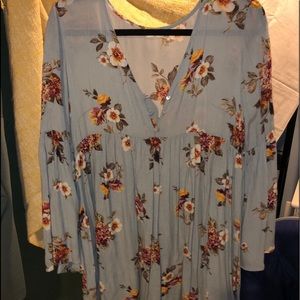 floral mid thigh length dress